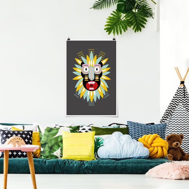 Poster - Collage Ethnic Mask - King Kong