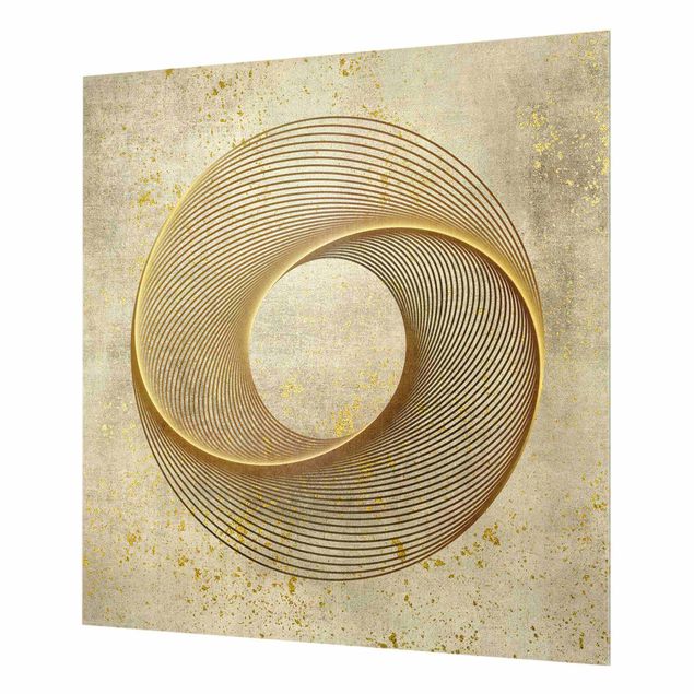 Splashback - Line Art Circling Spirale Gold