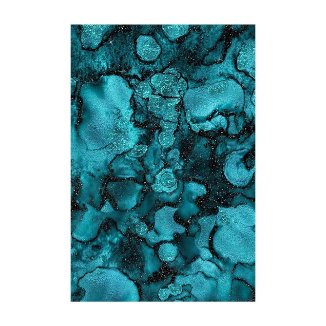 turquoise rugs for living room Turquoise Drop With Glitter