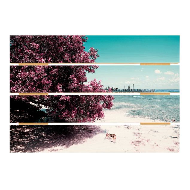 Print on wood - Paradise Beach Isla Mujeres