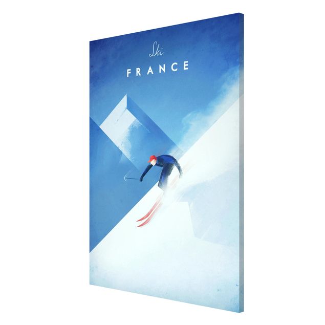 Magnetic memo board - Travel Poster - Ski In France