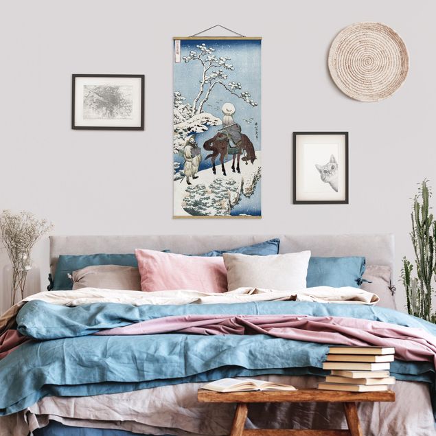 Fabric print with poster hangers - Katsushika Hokusai - The Chinese Poet Su Dongpo