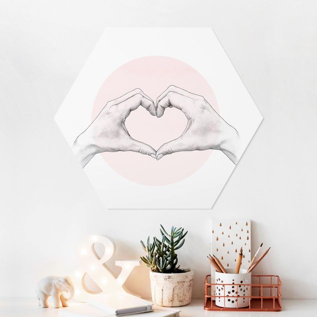 Forex hexagon - Illustration Heart Hands Circle Pink White