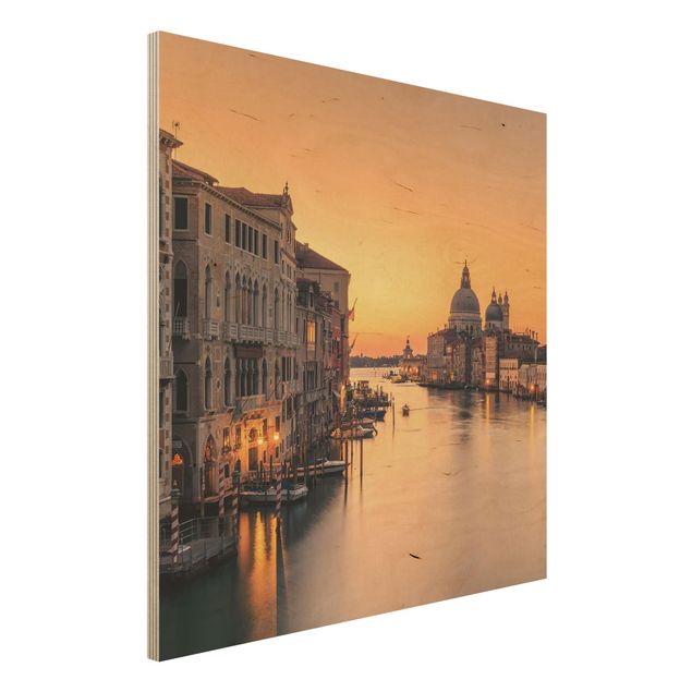 Wood print - Golden Venice