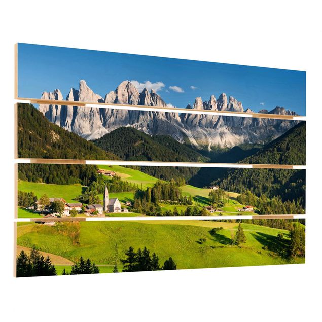 Print on wood - Odle In South Tyrol