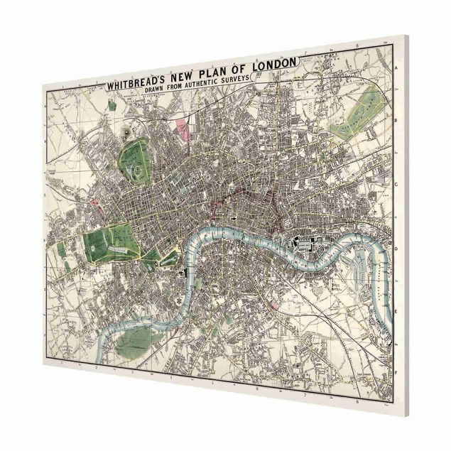 Magnetic memo board - Vintage Map London