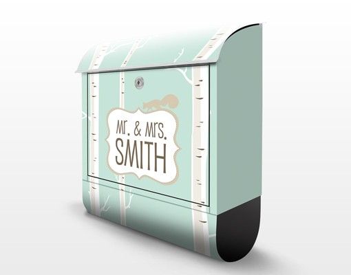 Letterbox customised - no.JS175 Customised text Birch Forest 39x46x13cm