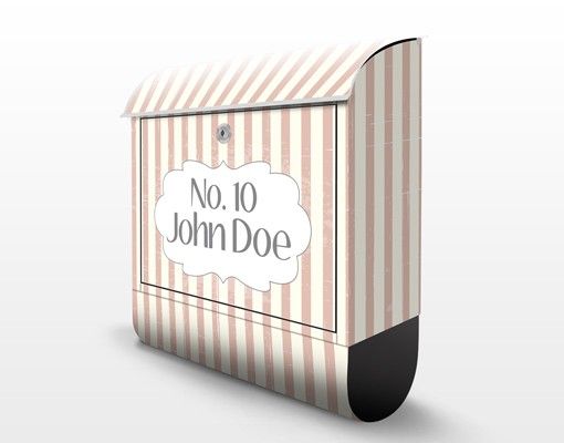 Letterbox customised - no.JS177 Customised text Stripes 39x46x13cm