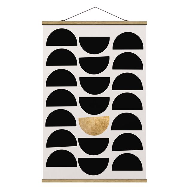 Fabric print with poster hangers - Geometrical Semicircle II