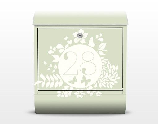 Letterbox customised - no.JS309 Customised text Floral Label 39x46x13cm