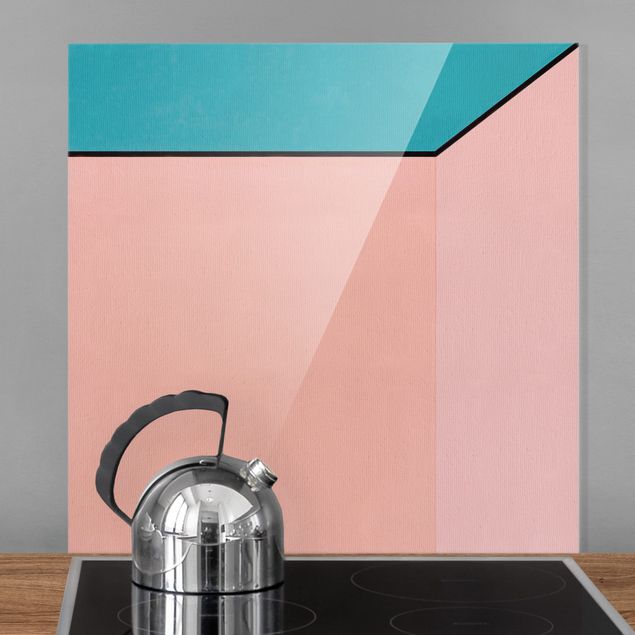 Glass splashback abstract Peach Coloured Thickness