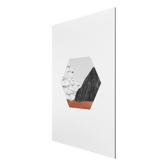 Print on aluminium - Copper Mountains Hexagonal Geometry