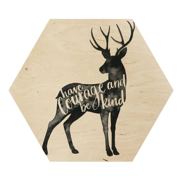 Wooden hexagon - Animals With Wisdom - Hirsch