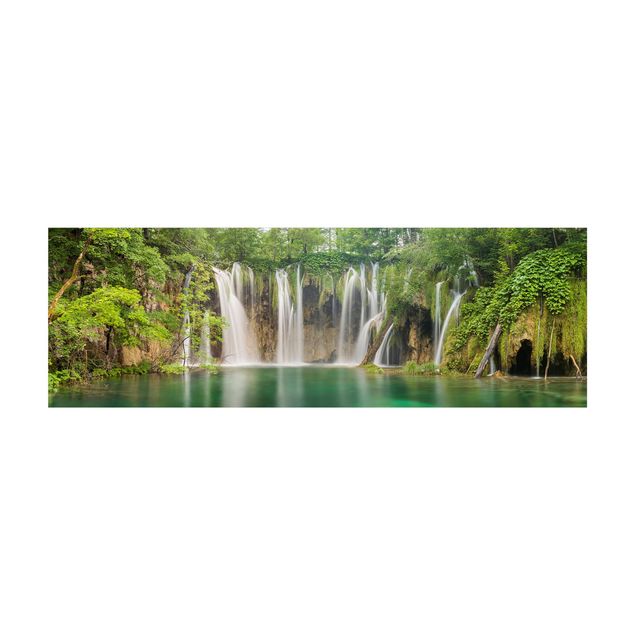 green rugs for living room Waterfall Plitvice Lakes