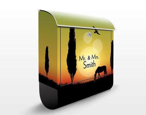 Letterbox customised - no.JS303 Customised text Garden Idyll 39x46x13cm