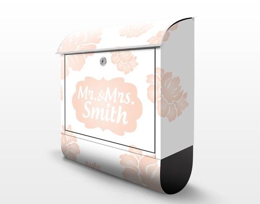 Letterbox customised - no.JS318 Customised text Pink Blossoms 39x46x13cm