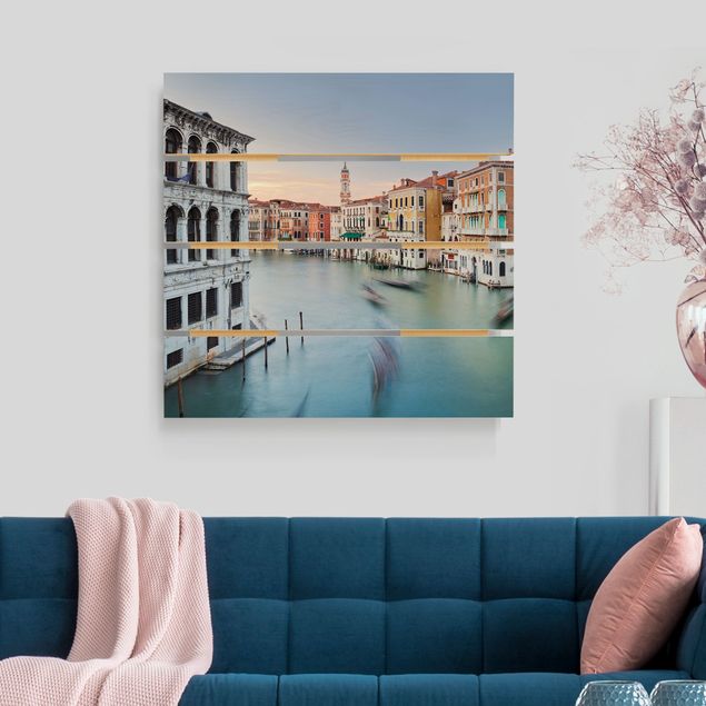 Print on wood - Grand Canal View From The Rialto Bridge Venice