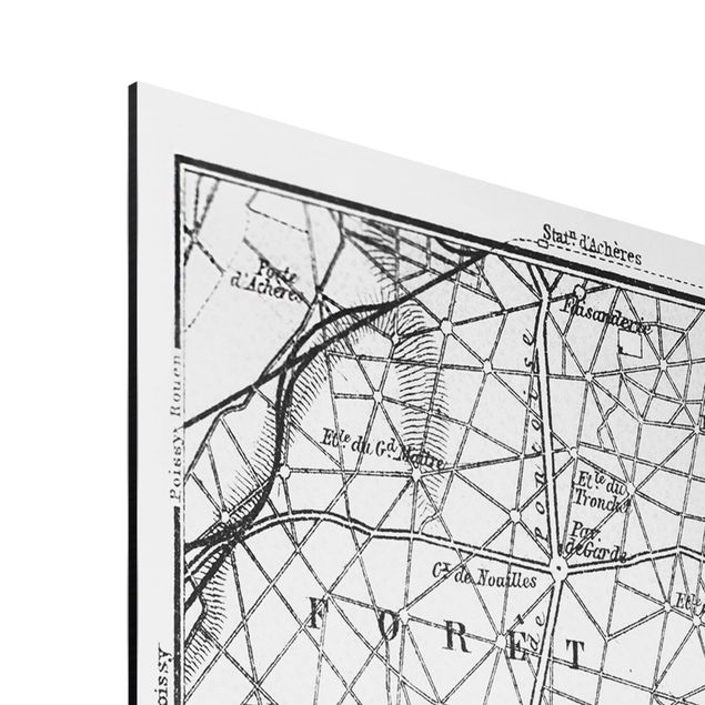 Print on aluminium - Vintage Map St Germain Paris