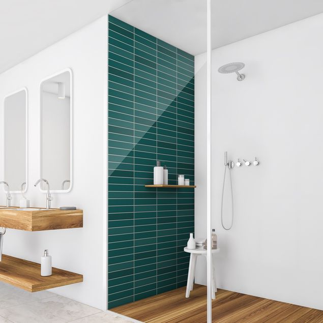 Shower wall cladding - Metro Tiles - Turquoise