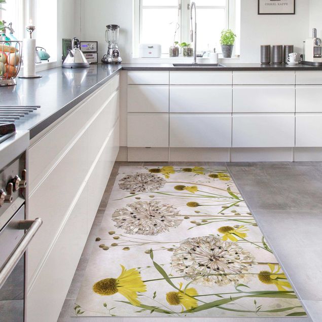 kitchen runner rugs Allium And Helenium Illustration
