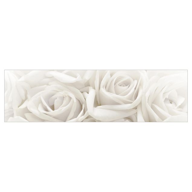 Kitchen wall cladding - White Roses