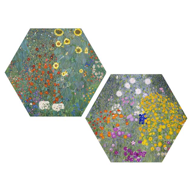 Alu-Dibond hexagon - Gustav Klimt - The Green Garden