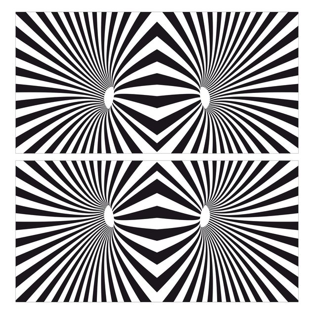 Adhesive film for furniture IKEA - Malm chest of 2x drawers - Psychedelic Black And White pattern
