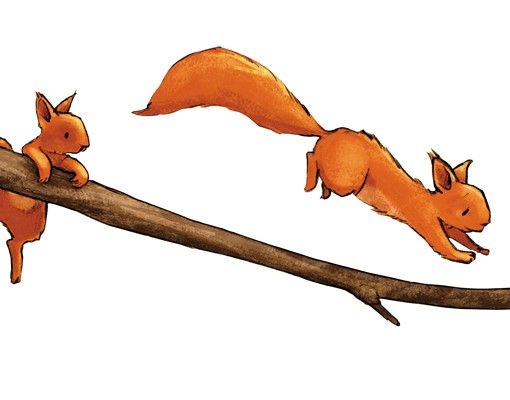 Window sticker - Squirrels On The Branch