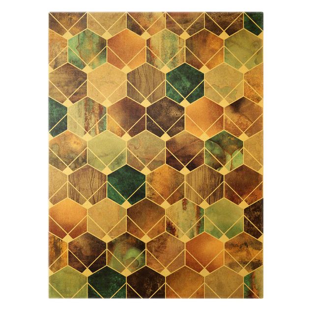 Canvas print - Turquoise Geometry Golden Art Deco