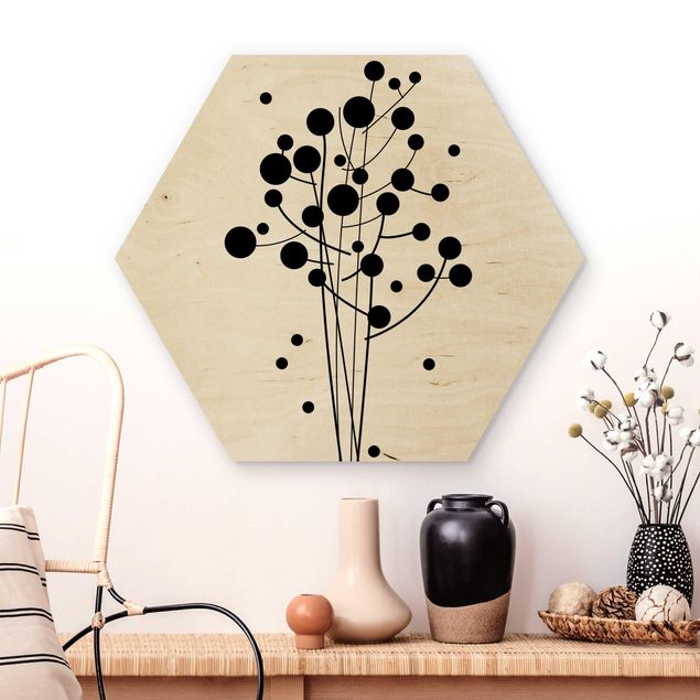 Wooden hexagon - No.SF679 Artflower