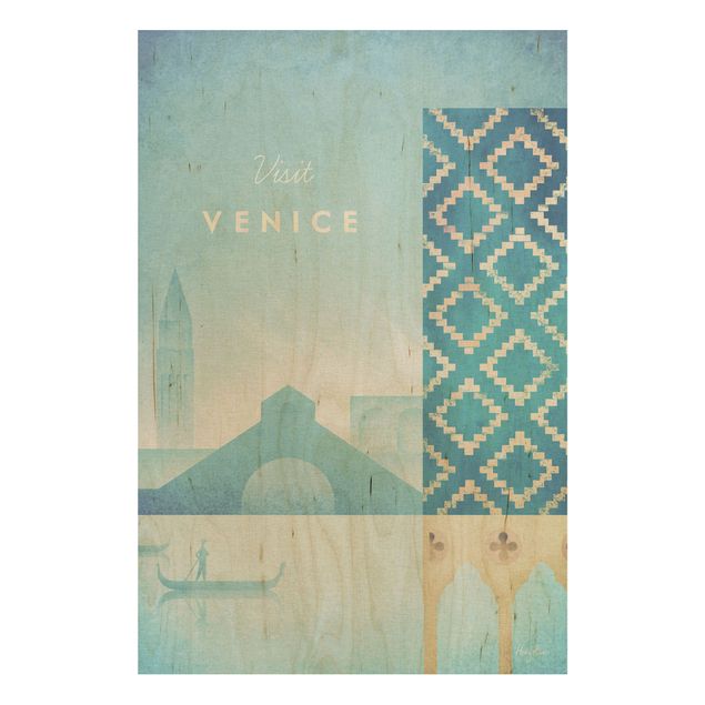 Print on wood - Travel Poster - Venice