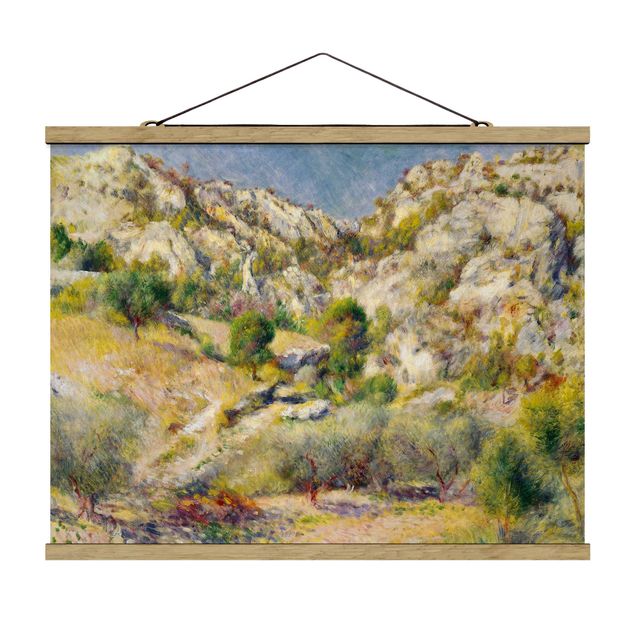 Fabric print with poster hangers - Auguste Renoir - Rock At Estaque