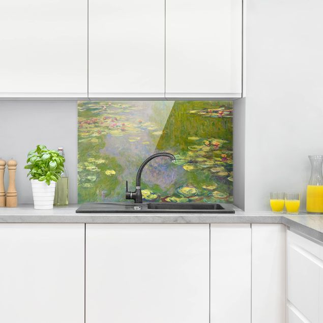 Glass art splashbacks Claude Monet - Green Waterlilies