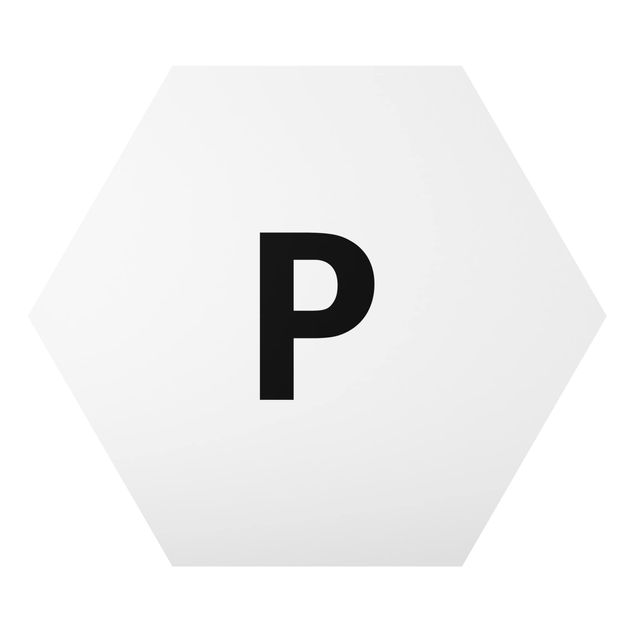 Alu-Dibond hexagon - Letter White P