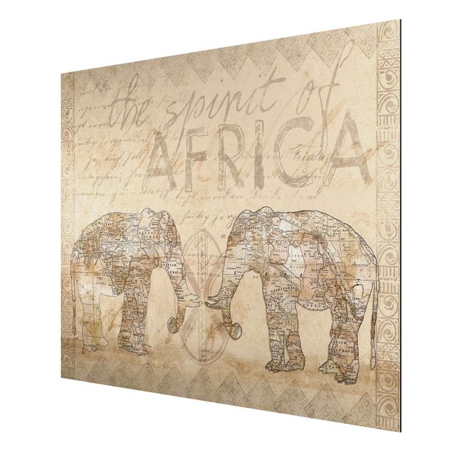 Print on aluminium - Vintage Collage - Spirit Of Africa