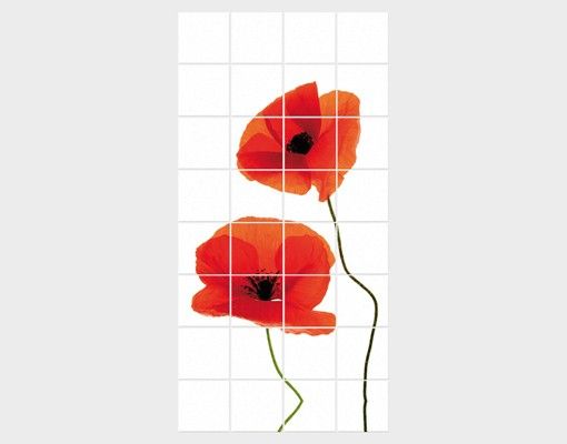 Tile sticker - Charming Poppies