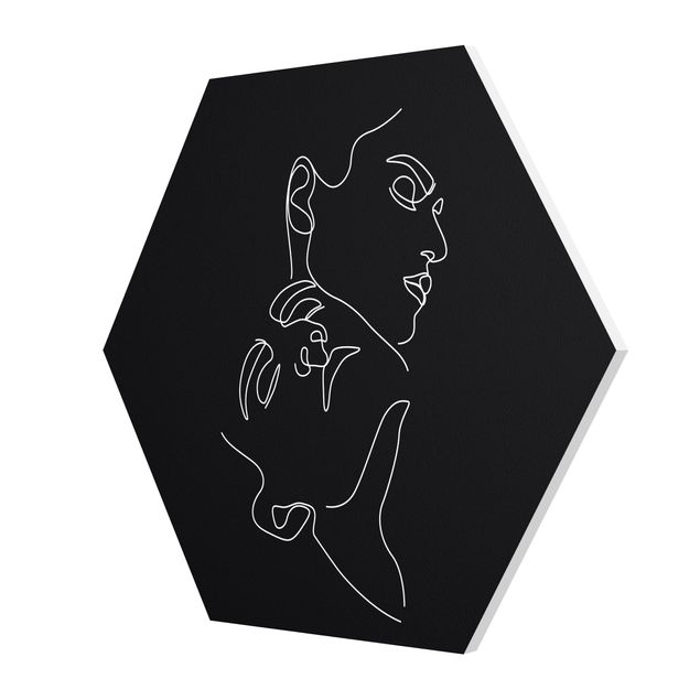 Forex hexagon - Line Art Women Faces Black