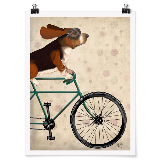 Poster kids room - Cycling - Basset On Bike