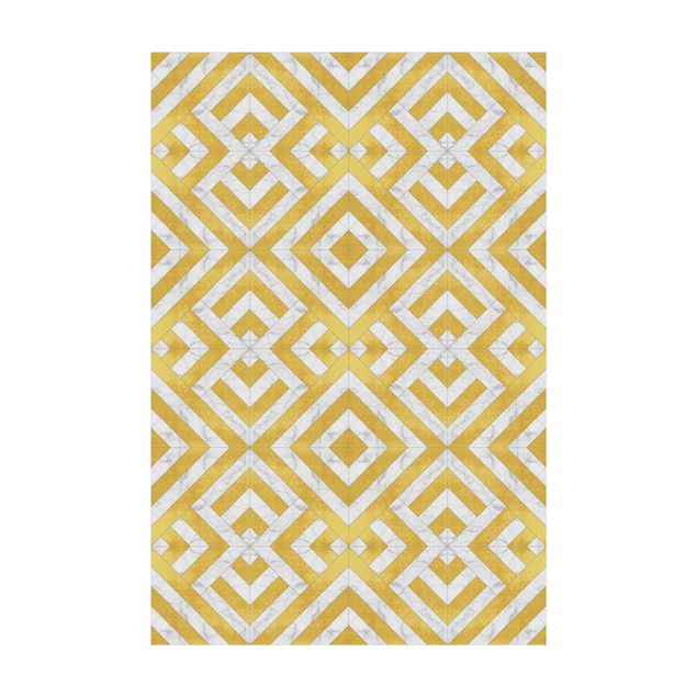 stone rugs Geometrical Tile Mix Art Deco Gold Marble