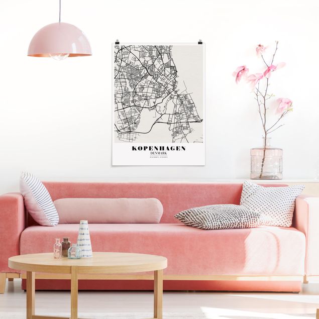 Poster city, country & world maps - Copenhagen City Map - Classic