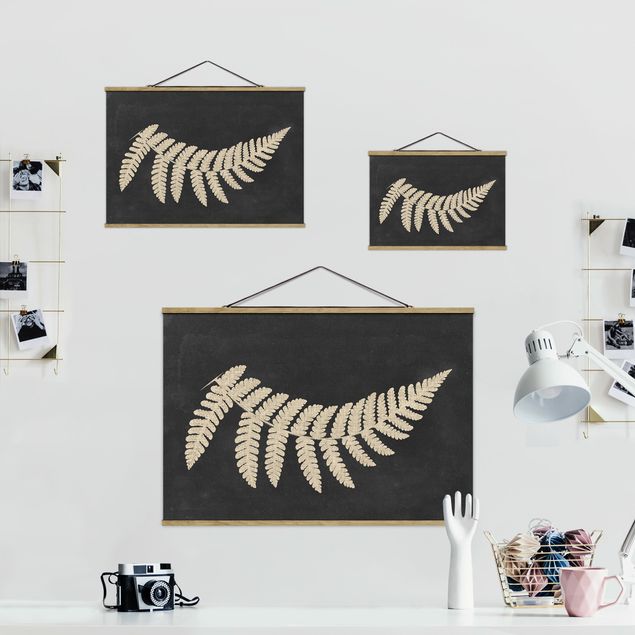 Fabric print with poster hangers - Fern With Linen Structure IV