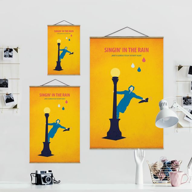 Fabric print with poster hangers - Film Poster Singing In The Rain