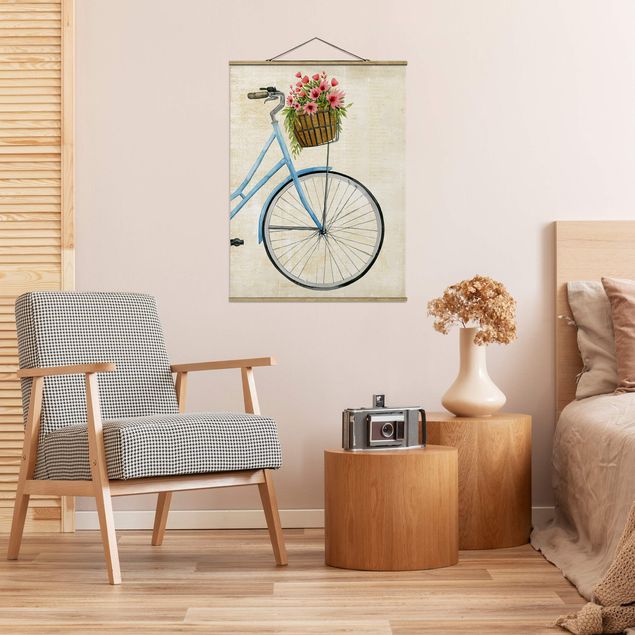 Fabric print with poster hangers - Flowers Courier I