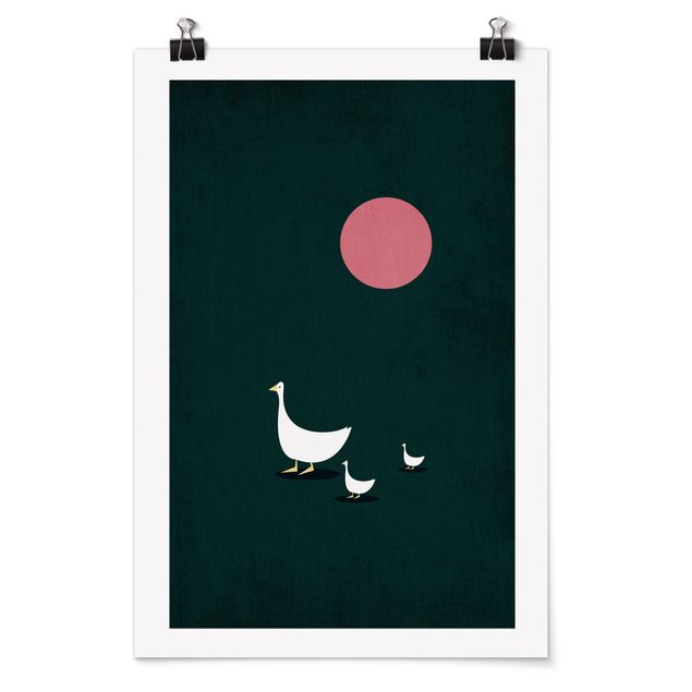 Poster - Goose Family On A Trip