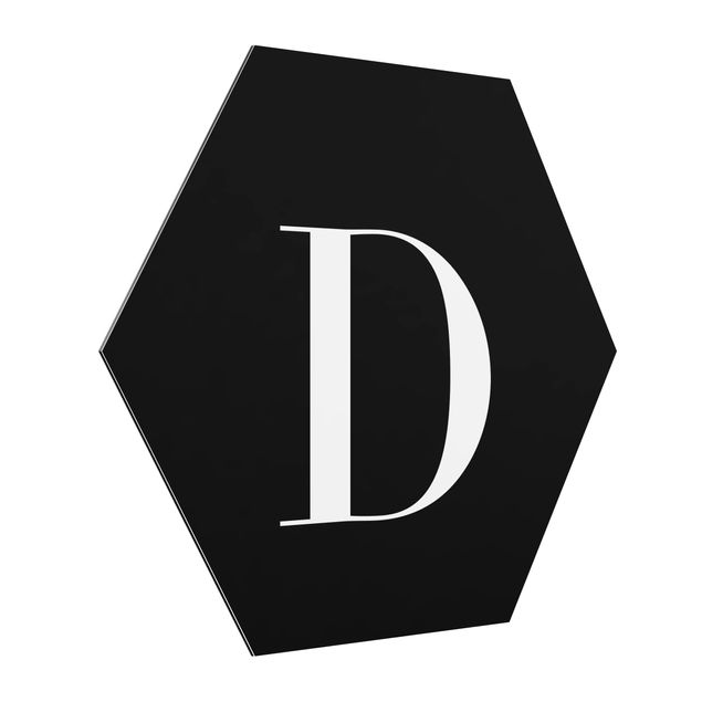 Alu-Dibond hexagon - Letter Serif Black D