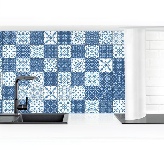 Kitchen wall cladding - Tile Pattern Mix Blue White