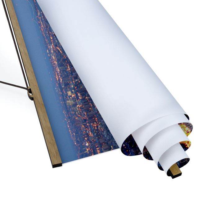 Fabric print with poster hangers - Manhattan Lights