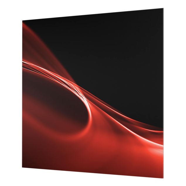 Glass Splashback - Red Wave - Square 1:1