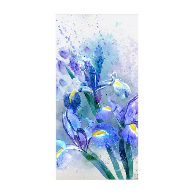 Floral rugs Watercolour FLowers Iris