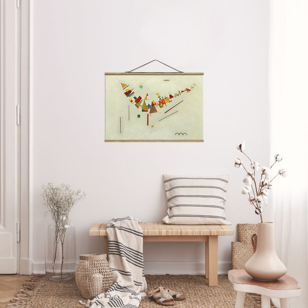Fabric print with poster hangers - Wassily Kandinsky - Angular Swing